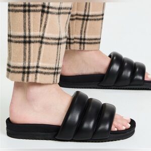 ROAM PUFFY SANDALS BLACK VEGAN LEATHER women’s size 7
